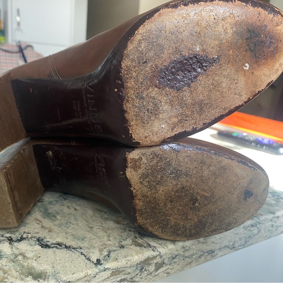 Vince Corinne Knee-High Boots Brown Leather
& Suede Block Heel Size 9 - Picture 7 of 7